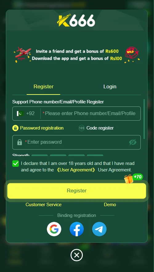 K666 Game Register