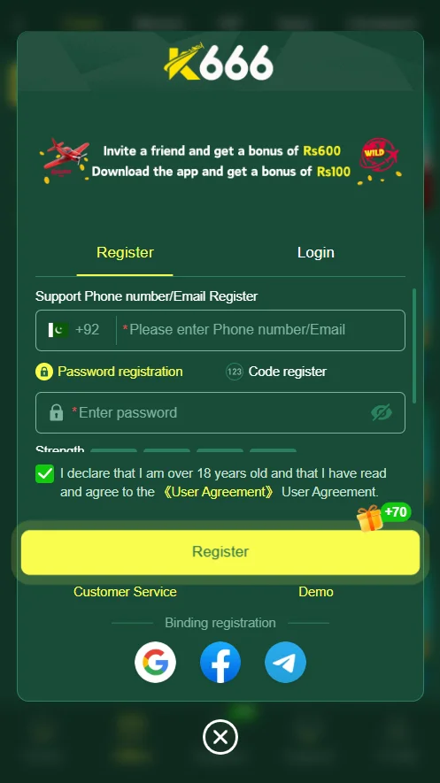 K666 Game Register