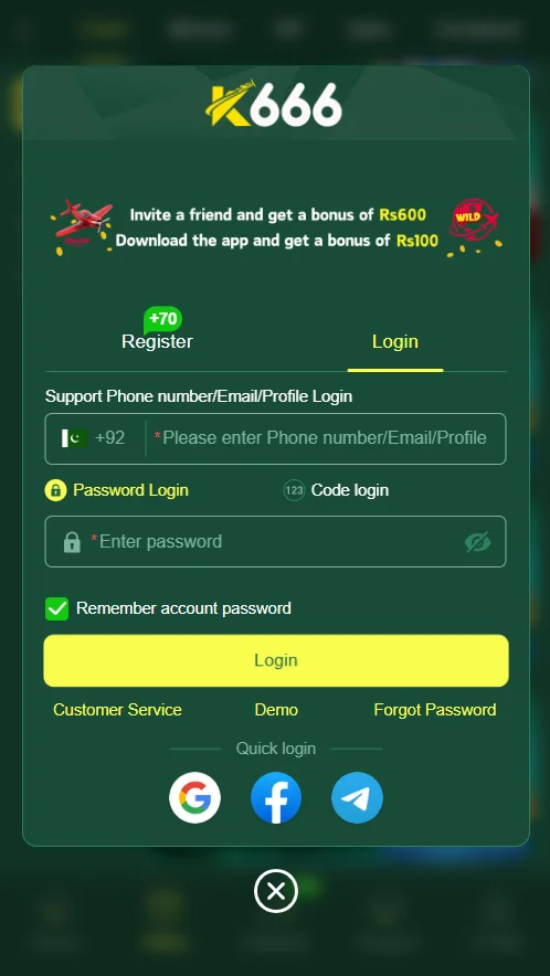 K666 Game Login